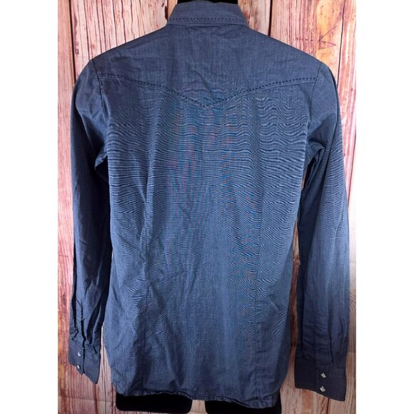 Sherry Cervi X RU Apparel Womens Shirt Medium Chambray Western Snap - Picture 2 of 8